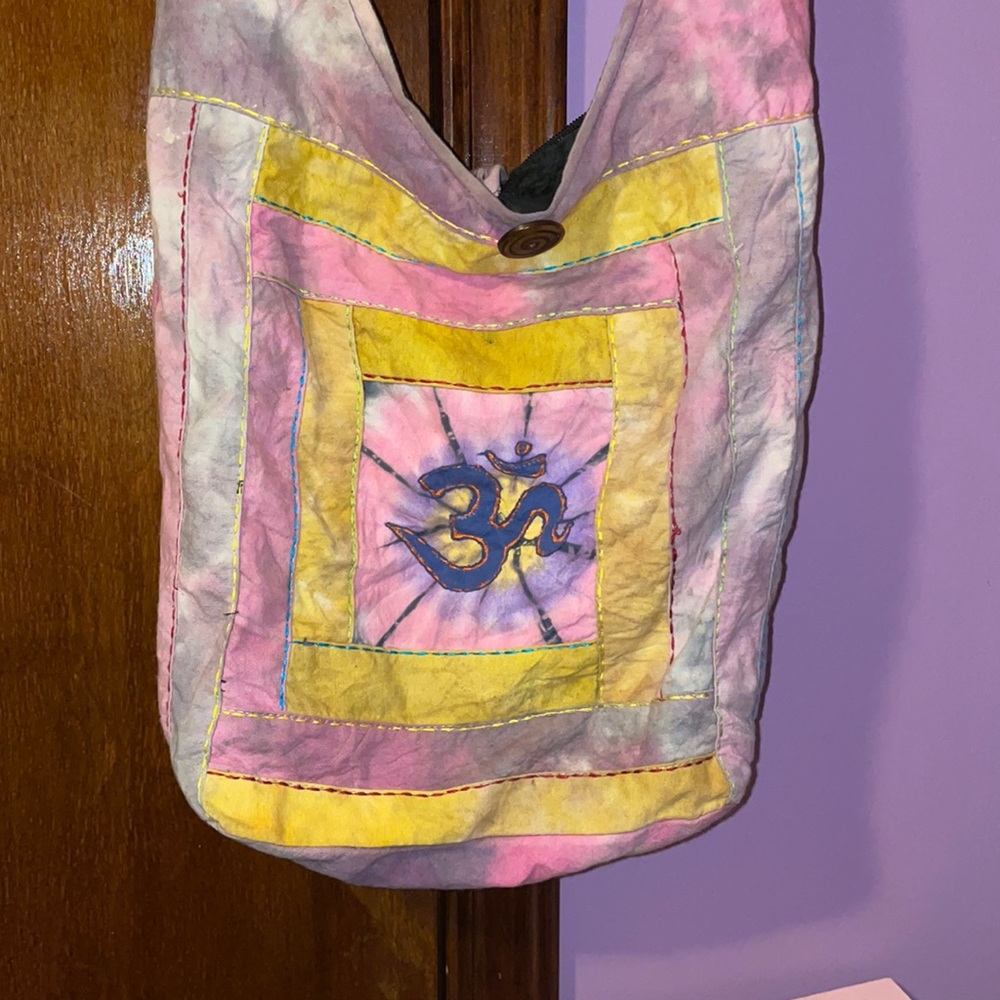 Hippie Pink Tie Dye Om Shoulder Bag